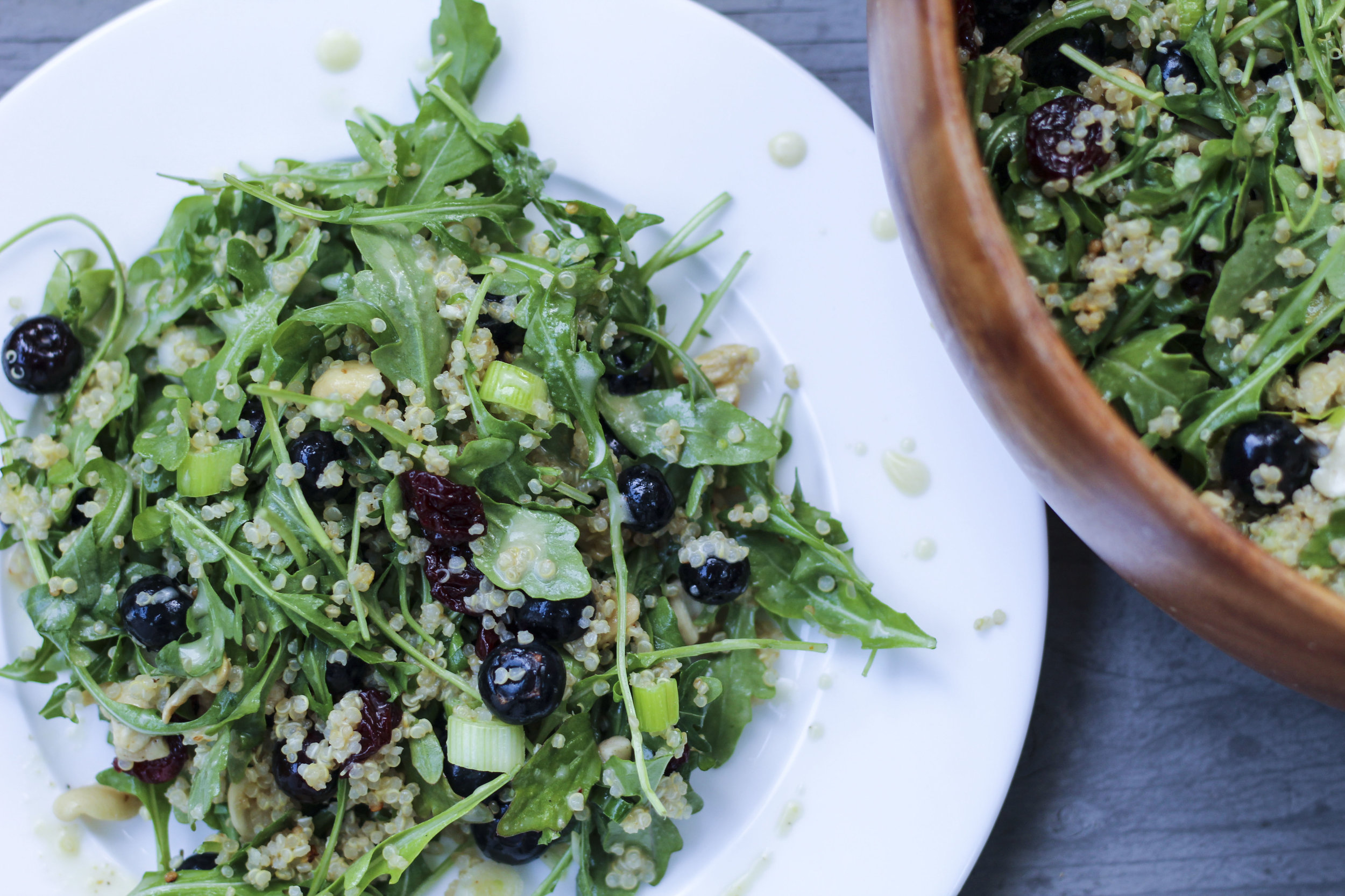 Blueberry Quinoa Salad with Maple Ginger Dressing